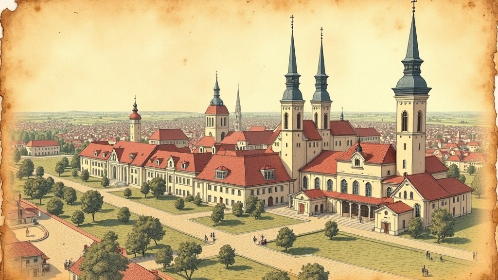 Sena mapa Vilniaus su bokštais ir bažnyčiomis pažymėtomis, antikvarinė popierinė tekstūra
