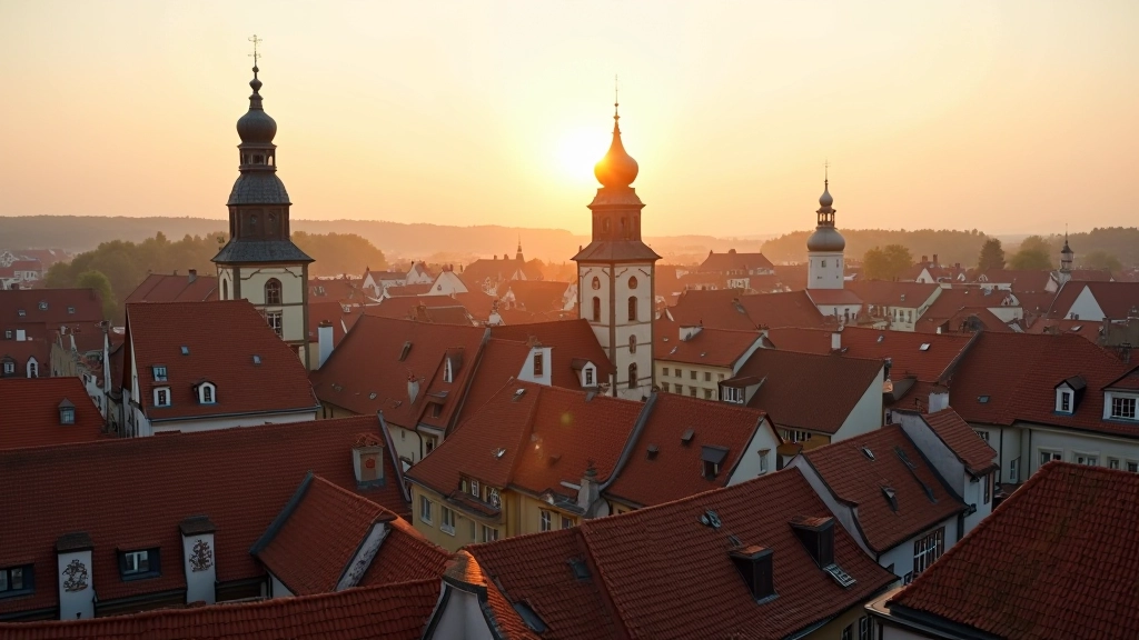 Vilniaus senojo miesto bokštai nuo aukštai, tradicinė architektūra