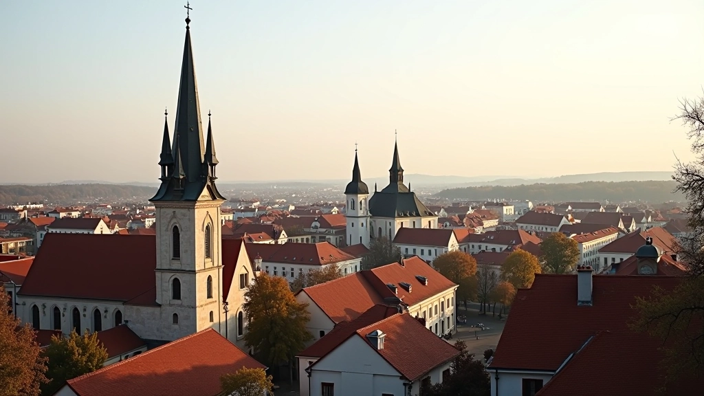 Vilniaus senojo miesto panorama nuo aukštai, bokštai, bažnyčios, tradicinė architektūra